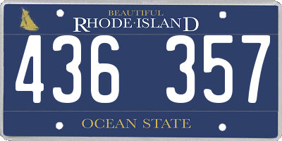 RI license plate 436357