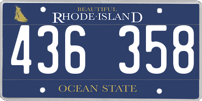 RI license plate 436358