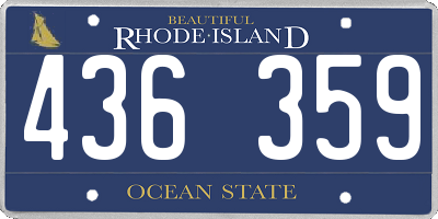 RI license plate 436359