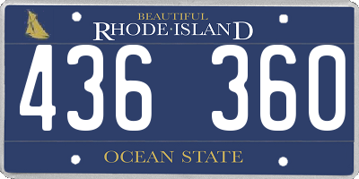 RI license plate 436360