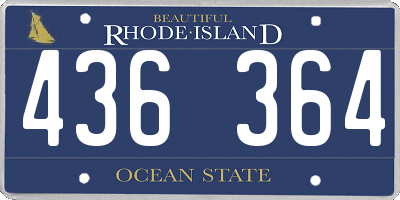 RI license plate 436364