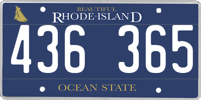 RI license plate 436365