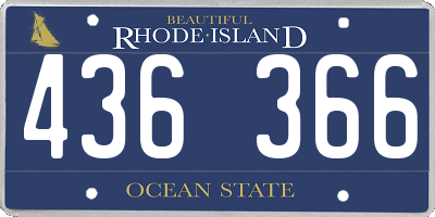 RI license plate 436366
