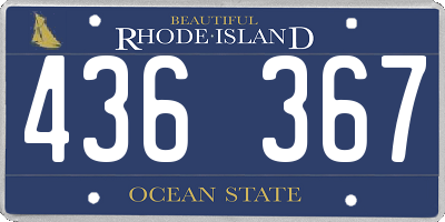 RI license plate 436367