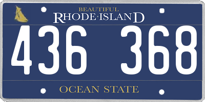 RI license plate 436368
