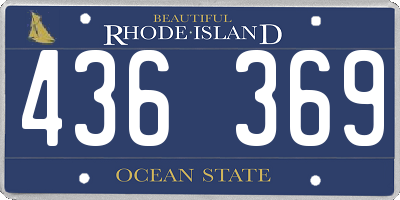 RI license plate 436369