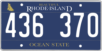 RI license plate 436370