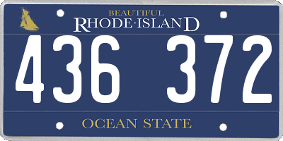 RI license plate 436372