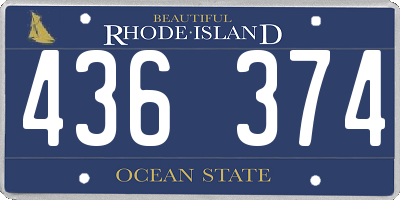 RI license plate 436374