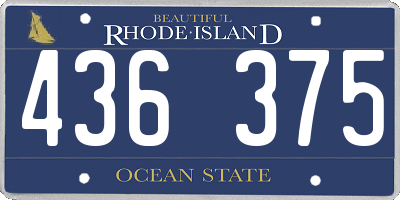 RI license plate 436375