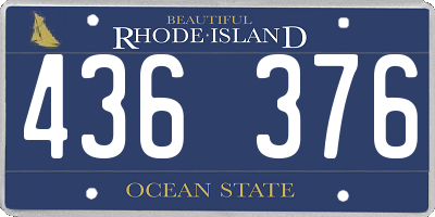 RI license plate 436376