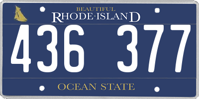 RI license plate 436377