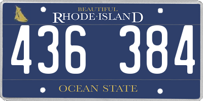 RI license plate 436384