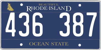 RI license plate 436387