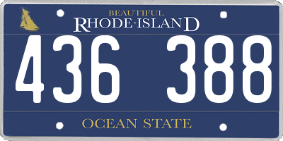 RI license plate 436388
