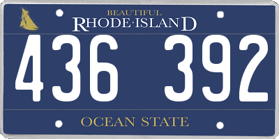 RI license plate 436392