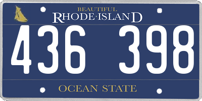 RI license plate 436398