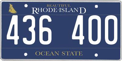 RI license plate 436400