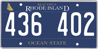 RI license plate 436402