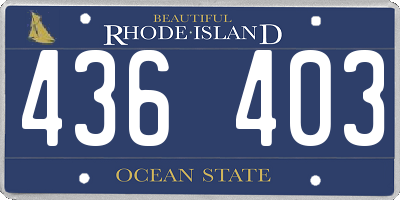 RI license plate 436403