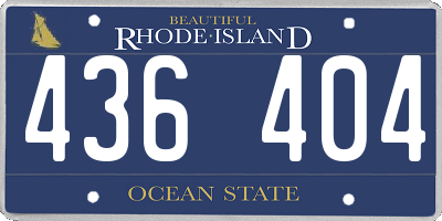 RI license plate 436404