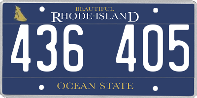 RI license plate 436405