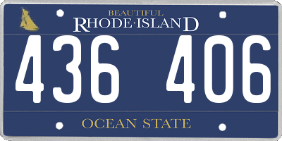 RI license plate 436406