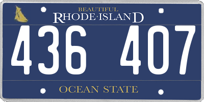RI license plate 436407
