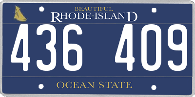 RI license plate 436409