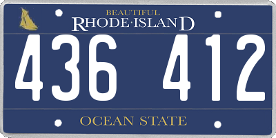 RI license plate 436412