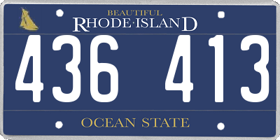 RI license plate 436413