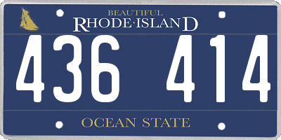 RI license plate 436414