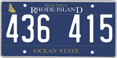 RI license plate 436415