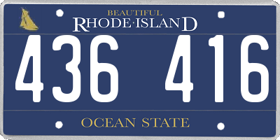 RI license plate 436416