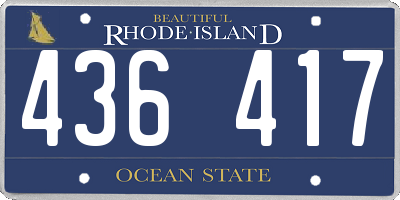 RI license plate 436417