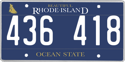 RI license plate 436418