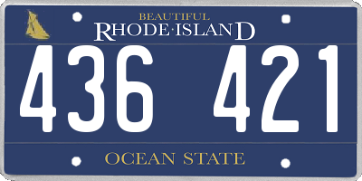 RI license plate 436421