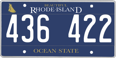 RI license plate 436422