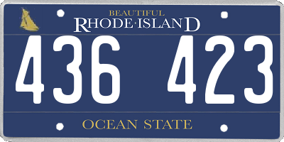 RI license plate 436423