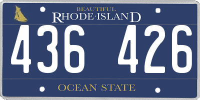 RI license plate 436426