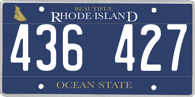 RI license plate 436427
