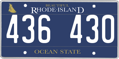 RI license plate 436430