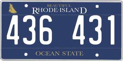 RI license plate 436431