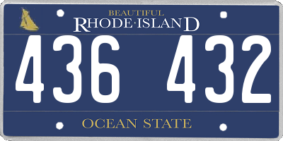 RI license plate 436432