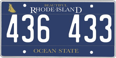 RI license plate 436433