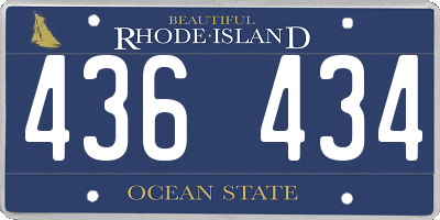 RI license plate 436434