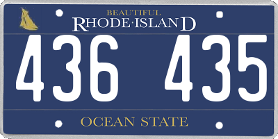 RI license plate 436435