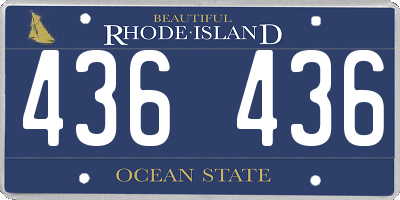 RI license plate 436436