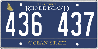 RI license plate 436437
