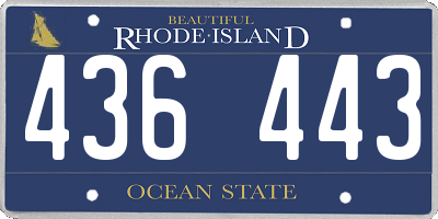 RI license plate 436443